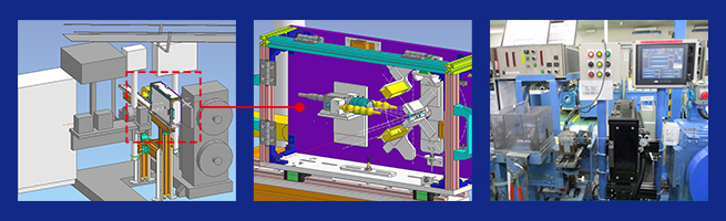 錫めっき平角線を製造するためのカメラ検査装置の模式図